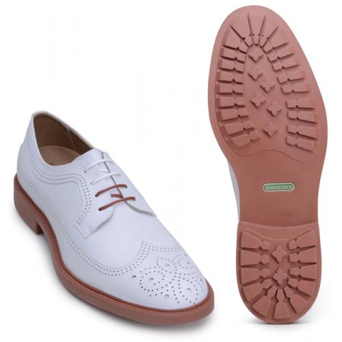 Belvedere "Valentino" White Genuine Vegan Leather Shoes.
